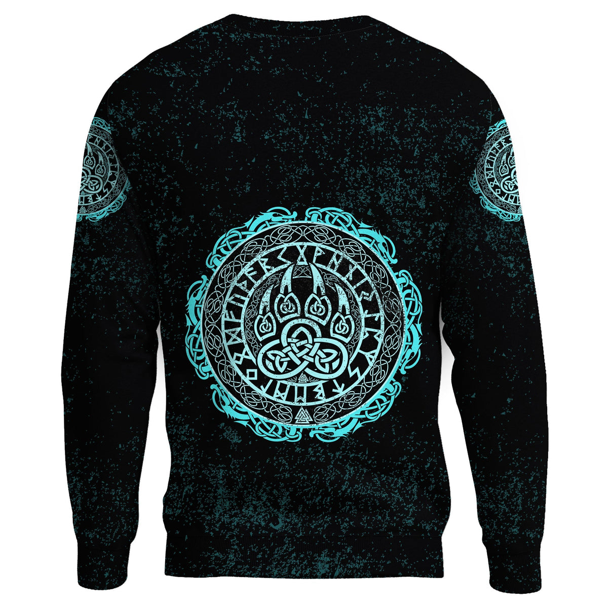 Viking Sweatshirts - Viking Bear Claws Cyan Tattoo RLT12 - Wonder Print Shop
