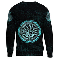 Viking Sweatshirts - Viking Bear Claws Cyan Tattoo RLT12 - Wonder Print Shop