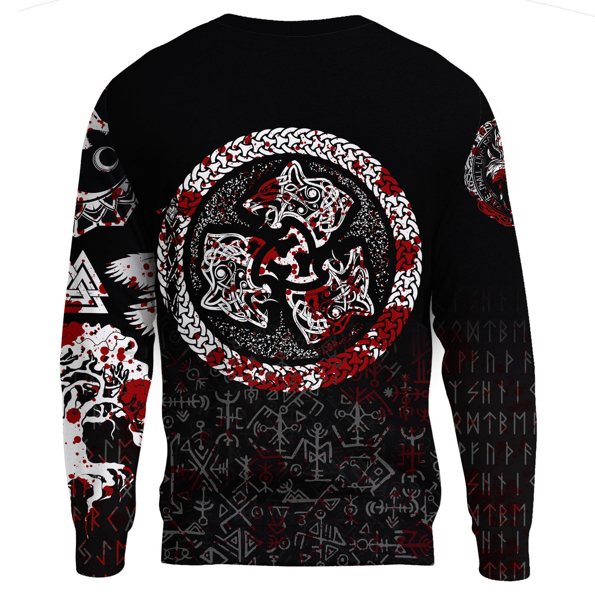 Viking Sweatshirts - Fierce Blood Wolf Symbol Of A Viking Nordic RLT12 - Wonder Print Shop