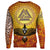 Viking Sweatshirts - Raven Of Odin and Drakkar On Fire On Vignette Gold Valknut RLT12 - Wonder Print Shop