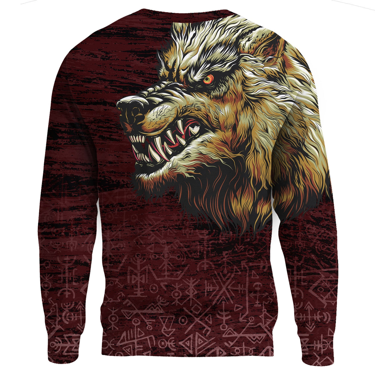 Viking Sweatshirts - Fenrir On The Blood Moon Background RLT12 - Wonder Print Shop