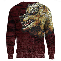 Viking Sweatshirts - Fenrir On The Blood Moon Background RLT12 - Wonder Print Shop