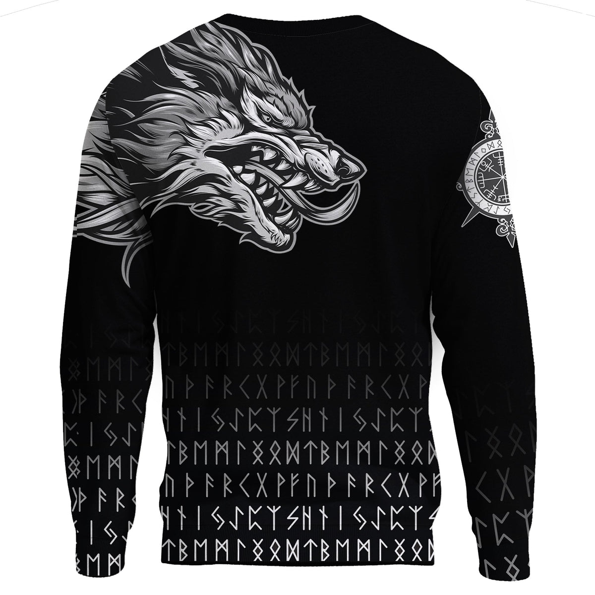 (Custom) Viking Sweatshirts Fenrir Wolf Near Shoulder RLT12 - Wonder Print Shop