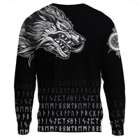 (Custom) Viking Sweatshirts Fenrir Wolf Near Shoulder RLT12 - Wonder Print Shop