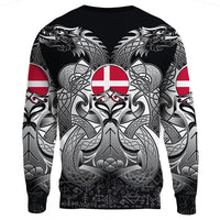 Viking Sweatshirts - Denmark Mjolnir and Double Dragon RLT12 - Wonder Print Shop