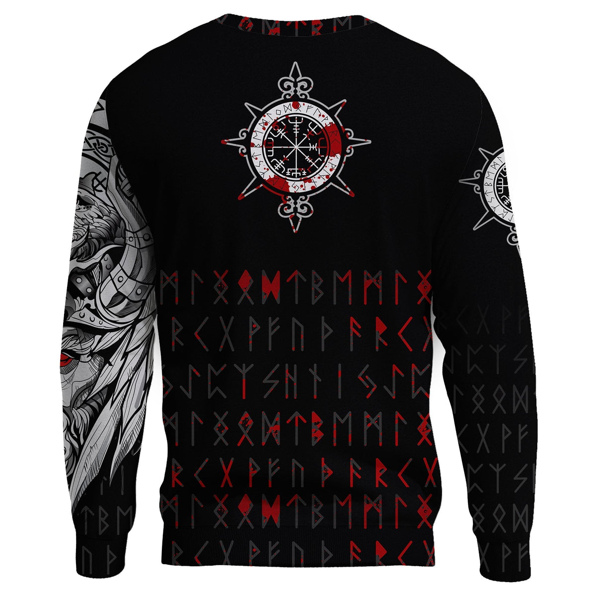 Viking. Sweatshirt - Double Dragon Tattoo and Vegvisir Blood RLT12 - Wonder Print Shop