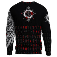 Viking. Sweatshirt - Double Dragon Tattoo and Vegvisir Blood RLT12 - Wonder Print Shop