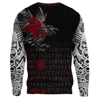 Viking Sweatshirt - The Raven Of Odin Rune Blood RLT12 - Wonder Print Shop