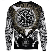 Viking Sweatshirts Raven, Valknut and Vegvisir RLT12 - Wonder Print Shop