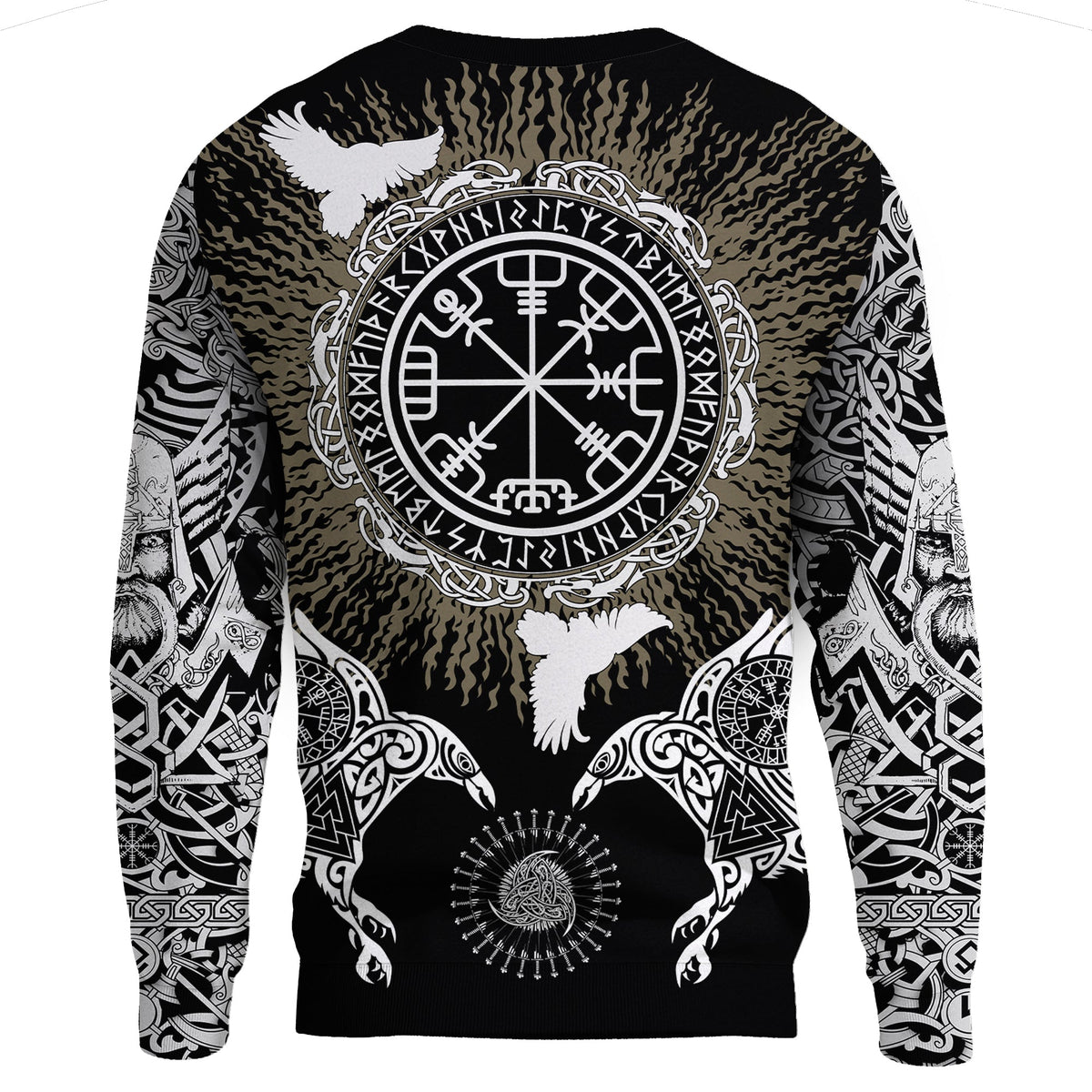 Viking Sweatshirts Raven, Valknut and Vegvisir RLT12 - Wonder Print Shop