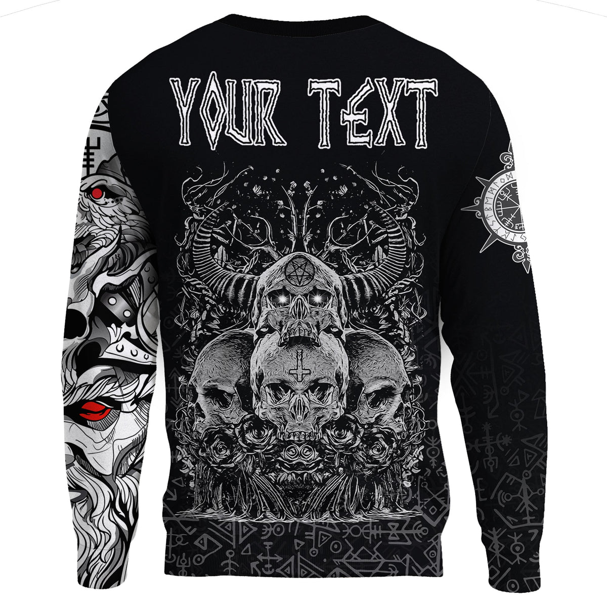 (Custom) Viking Skull Honor Sweatshirts RLT12 - Wonder Print Shop