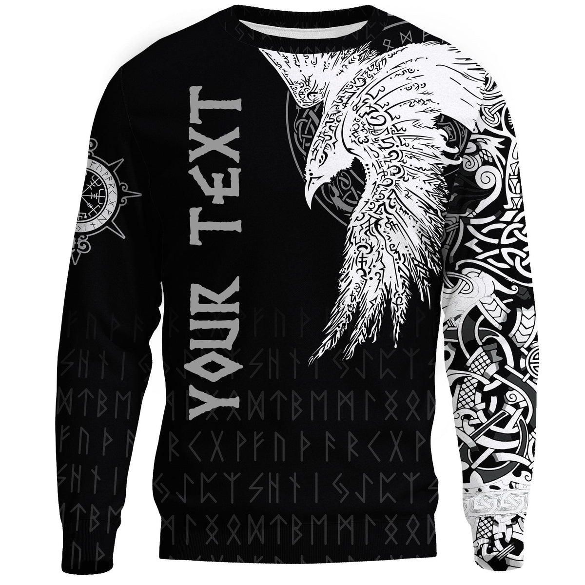 Custom Viking Sweatshirt Mystical Raven Tattoo Special RLT12 - Wonder Print Shop