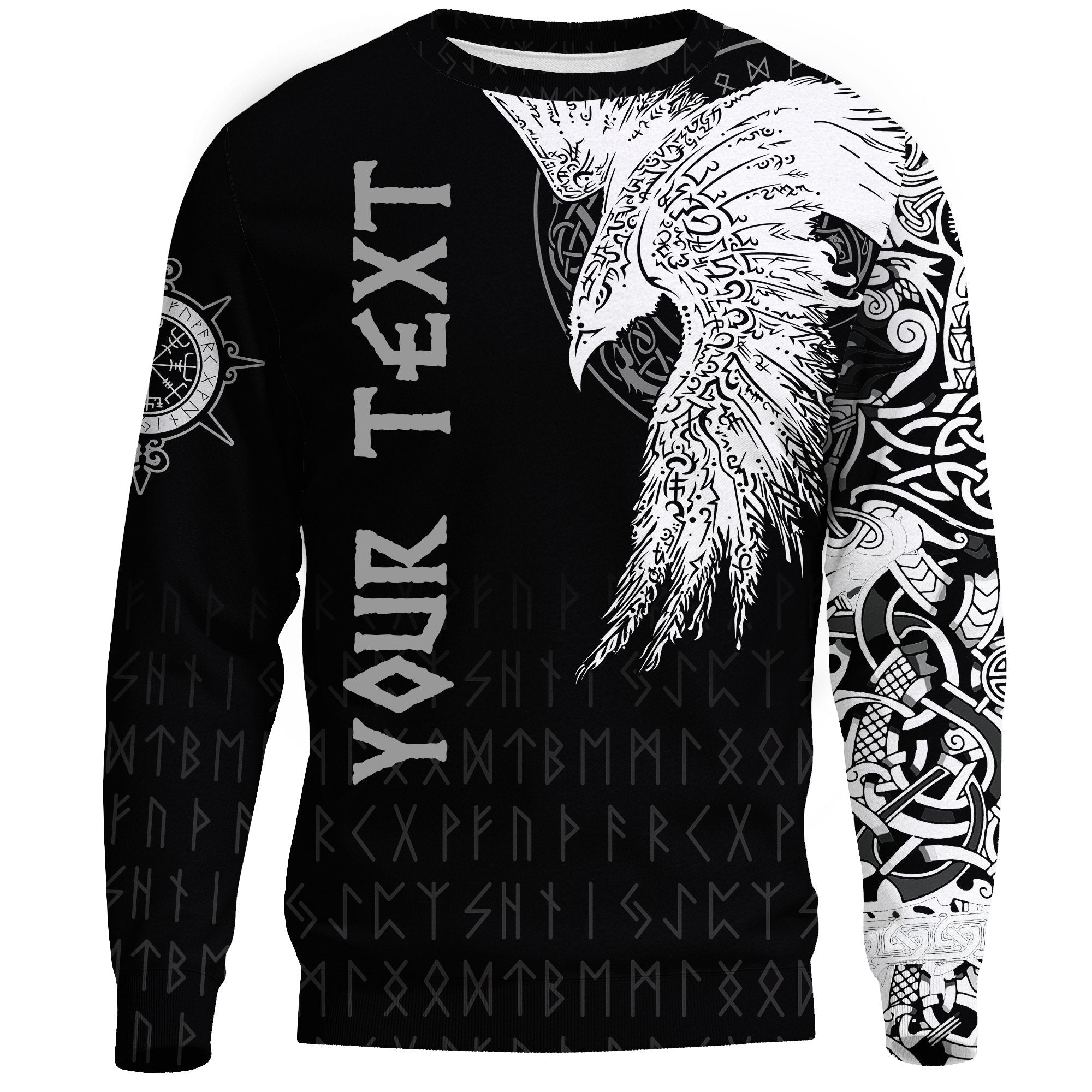 Custom Viking Sweatshirt Mystical Raven Tattoo Special RLT12 - Wonder Print Shop