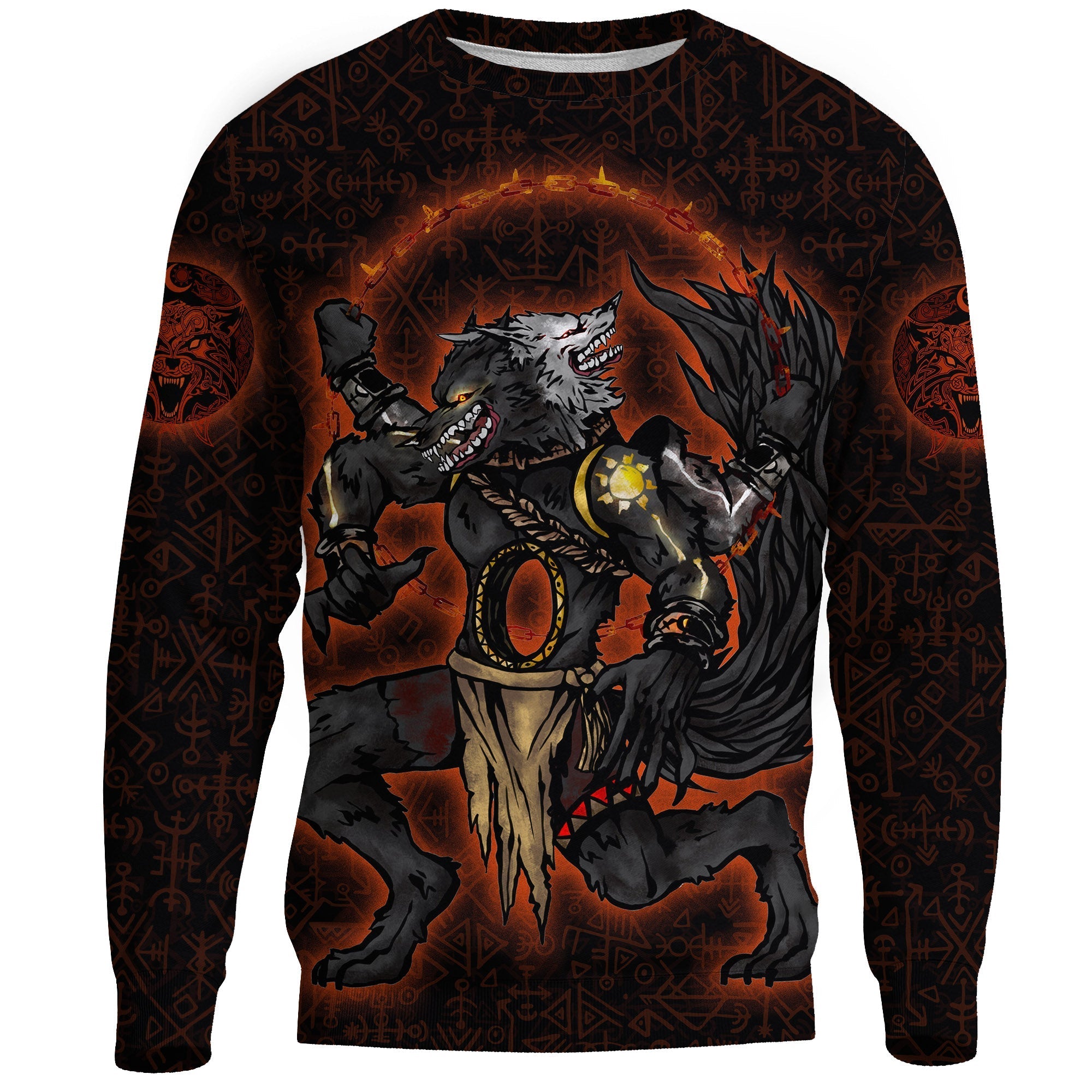 Viking Sweatshirt - Skoll and Hati Artstation RLT12 - Wonder Print Shop