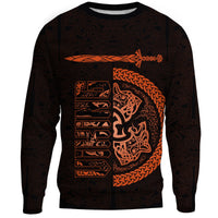 Viking Sweatshirt - Fierce Wolf Totemic Animal RLT12 - Wonder Print Shop