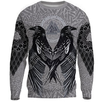 Viking Sweatshirt Raven Valknut RLT12 - Wonder Print Shop