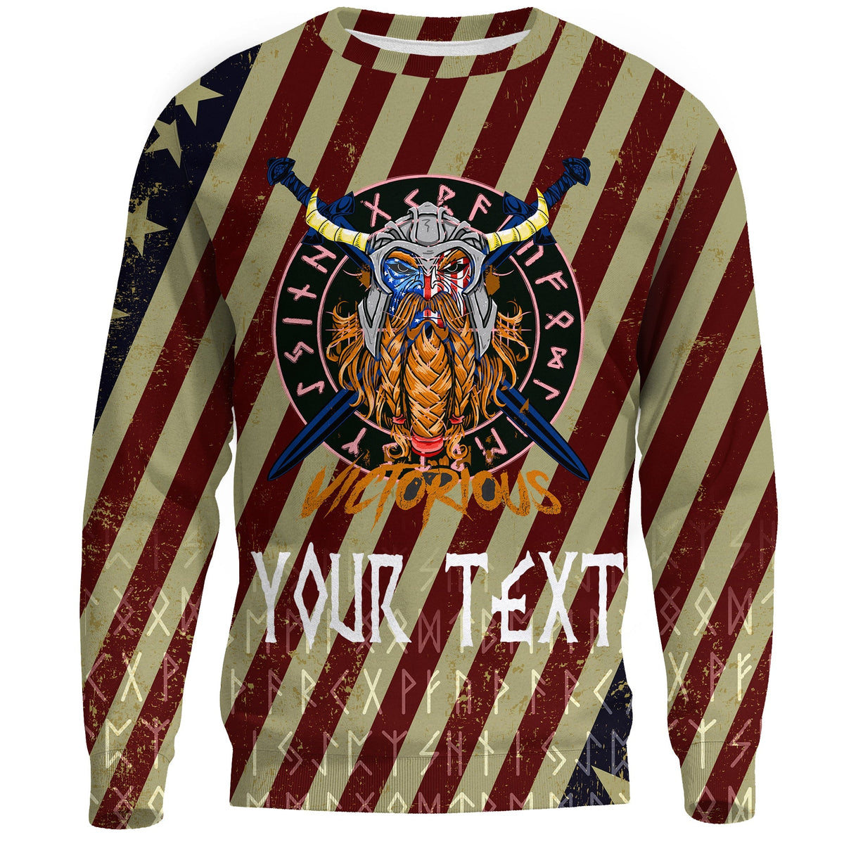 (Custom) Viking Sweatshirts - American Warrior Victorious RLT12 - Wonder Print Shop