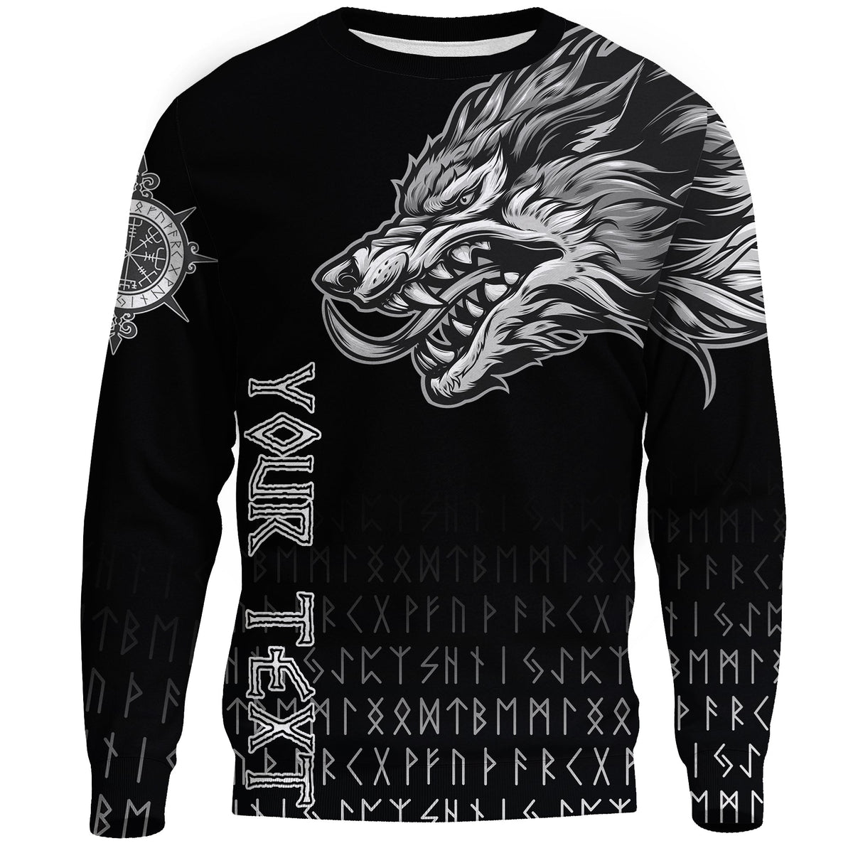 (Custom) Viking Sweatshirts Fenrir Wolf Near Shoulder RLT12 - Wonder Print Shop