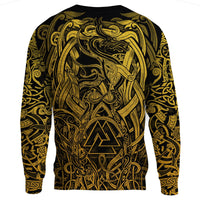 Viking Sweatshirt - Valknut and Dragon Tattoo Golden RLT12 - Wonder Print Shop
