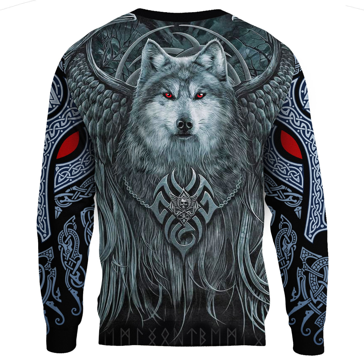 Viking Sweatshirt, Spiral Wolf Spirit RLT12 - Wonder Print Shop