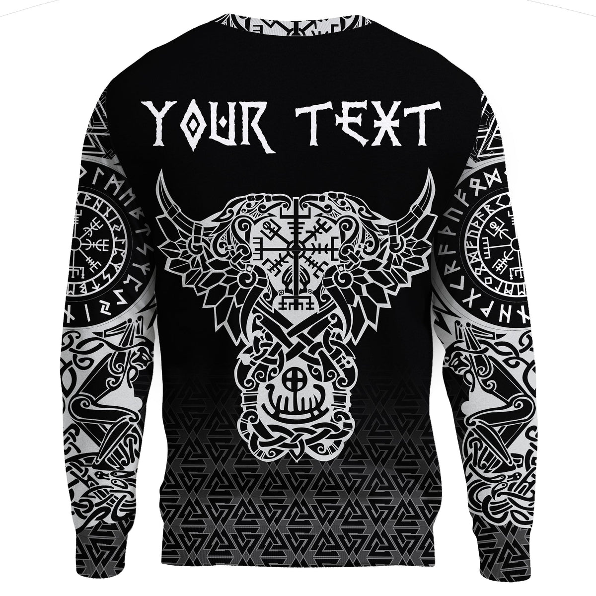 (Custom) Viking Sweatshirt - Odin And Raven Tattoo RLT12 - Wonder Print Shop