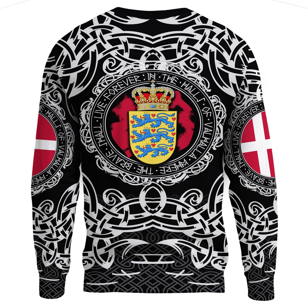 Viking Sweatshirt - Denmark Viking Pattern RLT12 - Wonder Print Shop