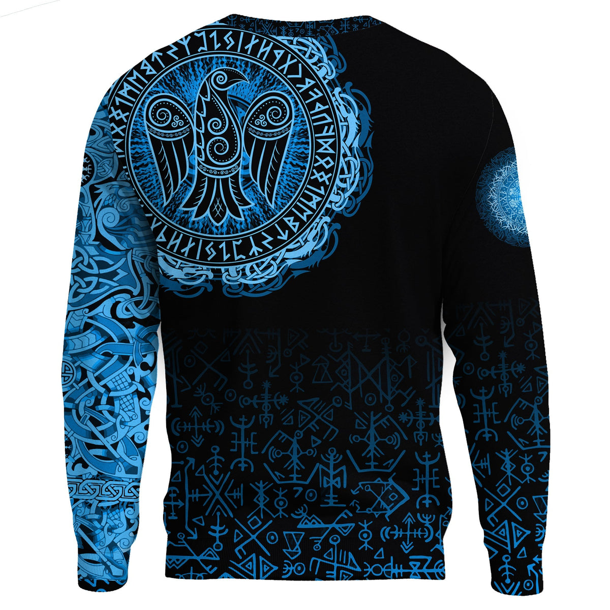 (Custom) Viking Sweatshirt - Raven Celtic Cyan RLT12 - Wonder Print Shop