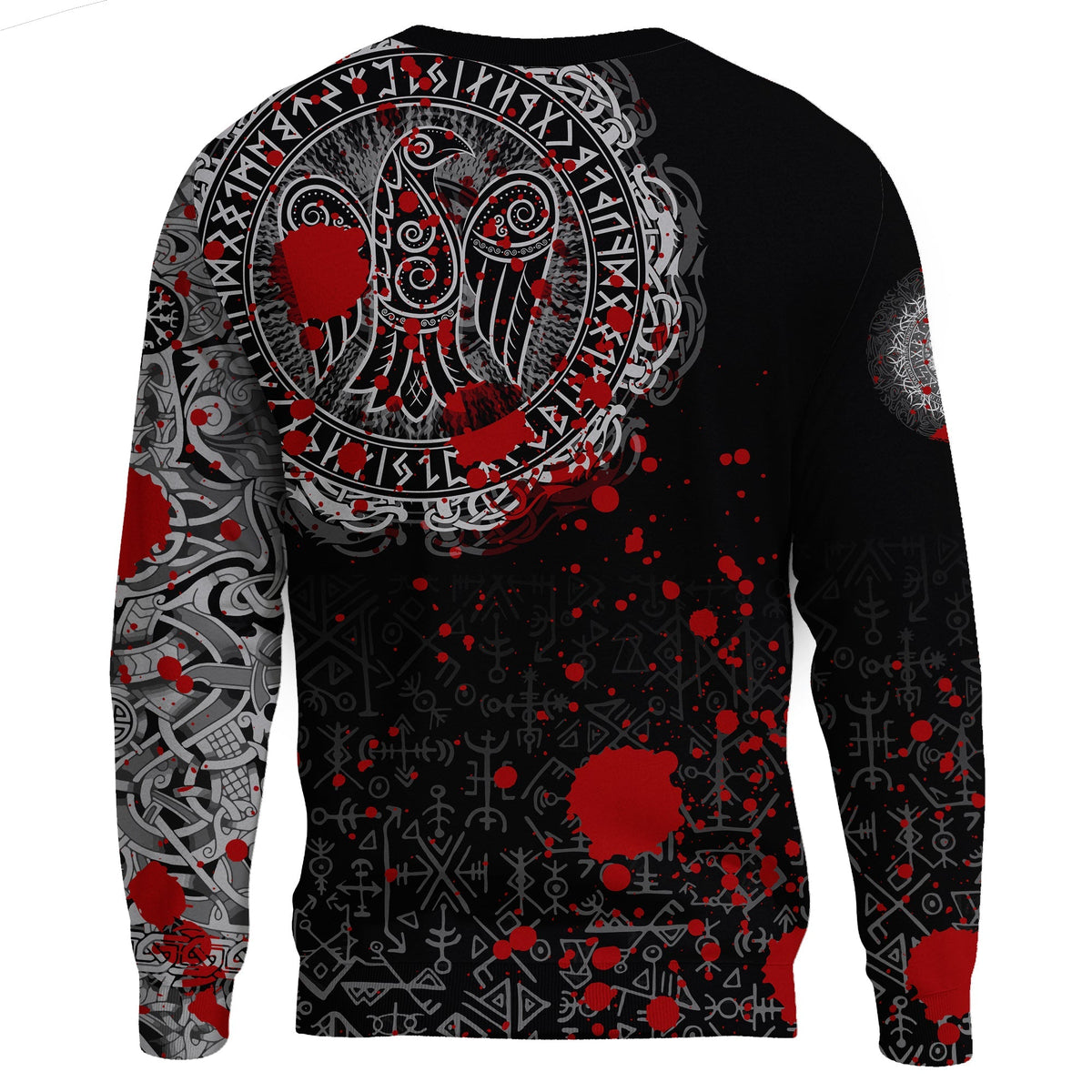 Viking Sweatshirt - Raven Celtic Tattoo Blood RLT12 - Wonder Print Shop