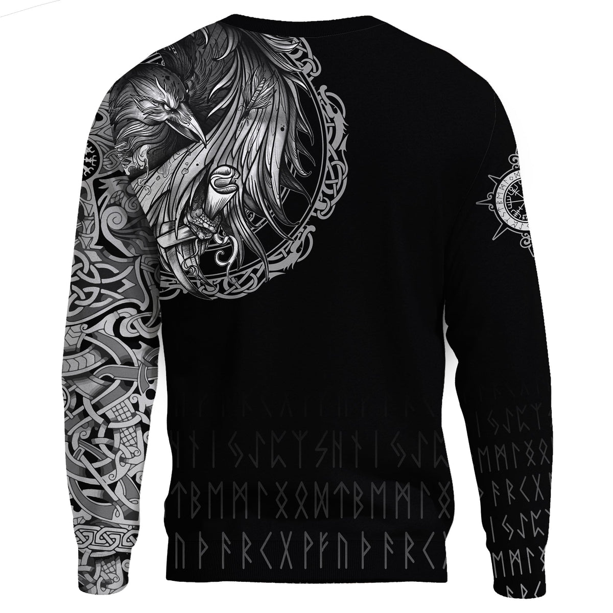 Viking Sweatshirt - Norse Raven Tattoo RLT12 - Wonder Print Shop