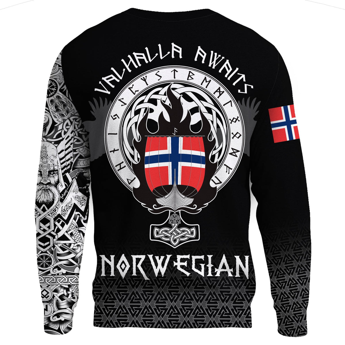 Viking Sweatshirt - Norwegian Drakkar RLT12 - Wonder Print Shop