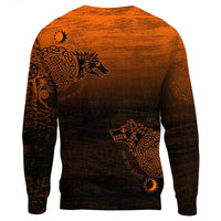 Viking Sweatshirt, Skoll and Hati Orange RLT12 - Wonder Print Shop