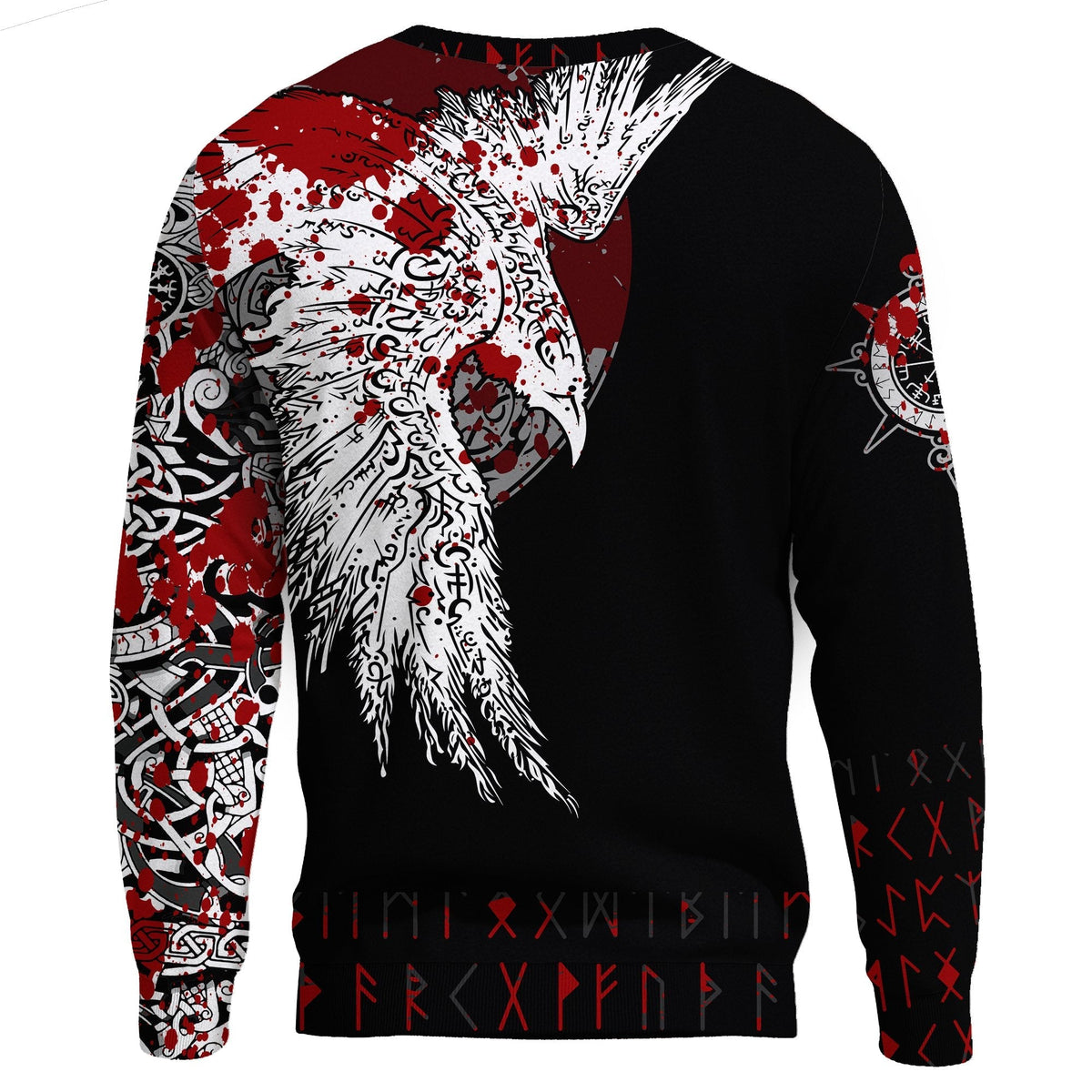 Custom Viking Sweatshirt - Mystical Raven Tattoo Blood RLT12 - Wonder Print Shop