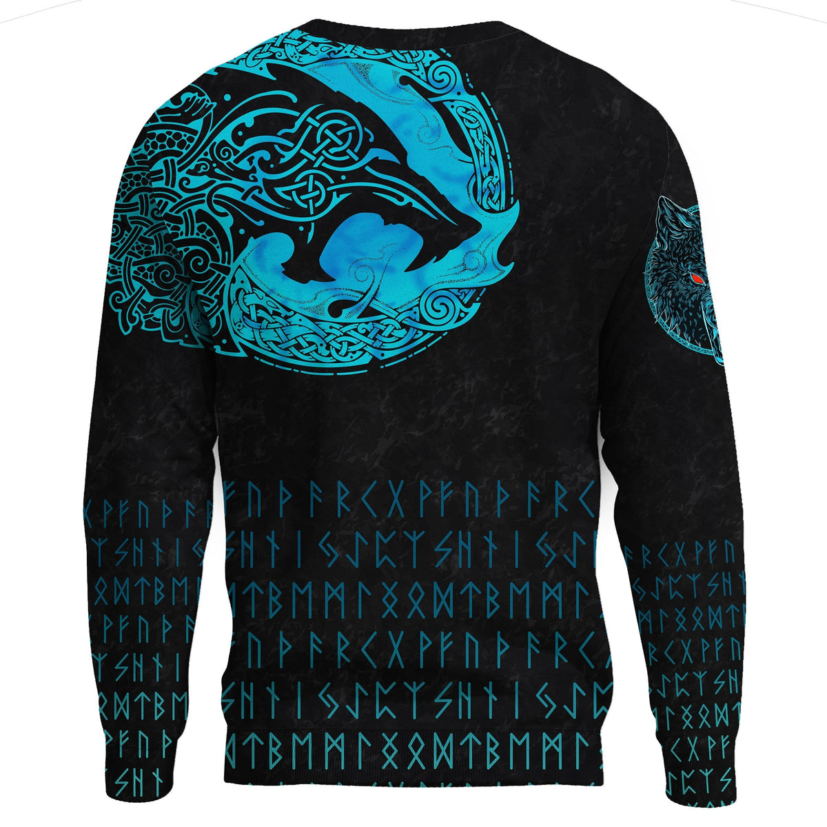 (Custom) Viking Sweatshirt - Fenrir Wolf Cyan RLT12 - Wonder Print Shop