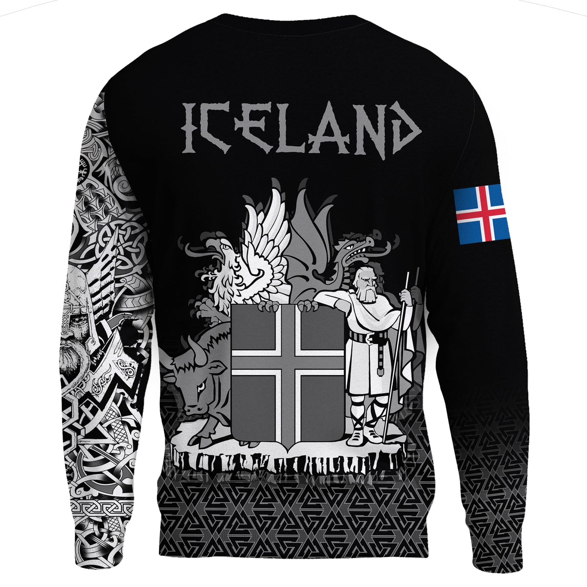 Viking Sweatshirt - Iceland Coat Of Arms RLT12 - Wonder Print Shop