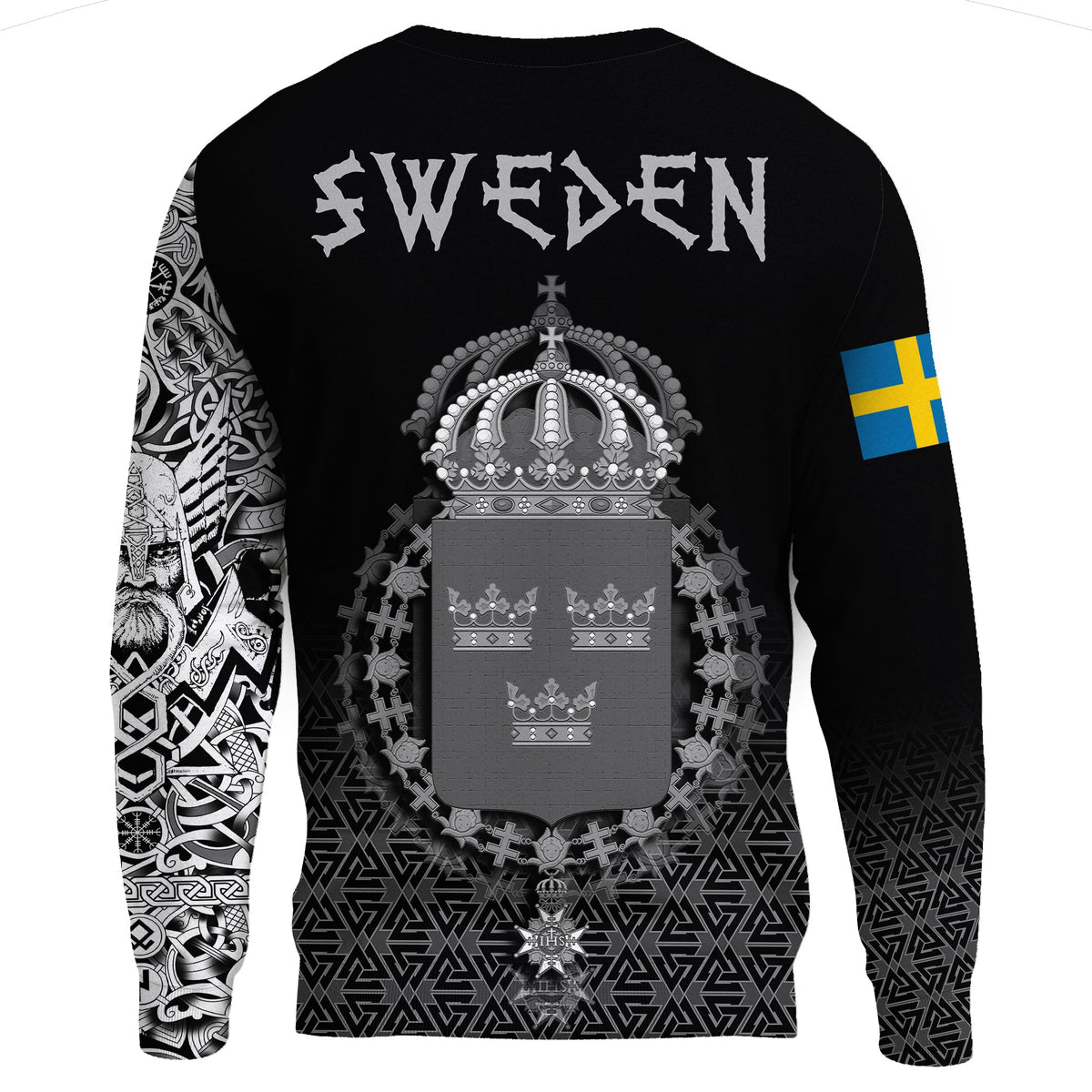 Viking Sweatshirt - Sweden Coat Of Arms RLT12 - Wonder Print Shop