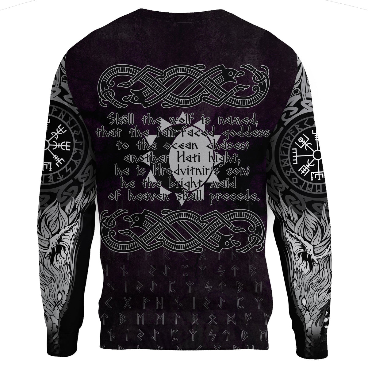 Viking Sweatshirt - Hati and Skoll Valknut RLT12 - Wonder Print Shop