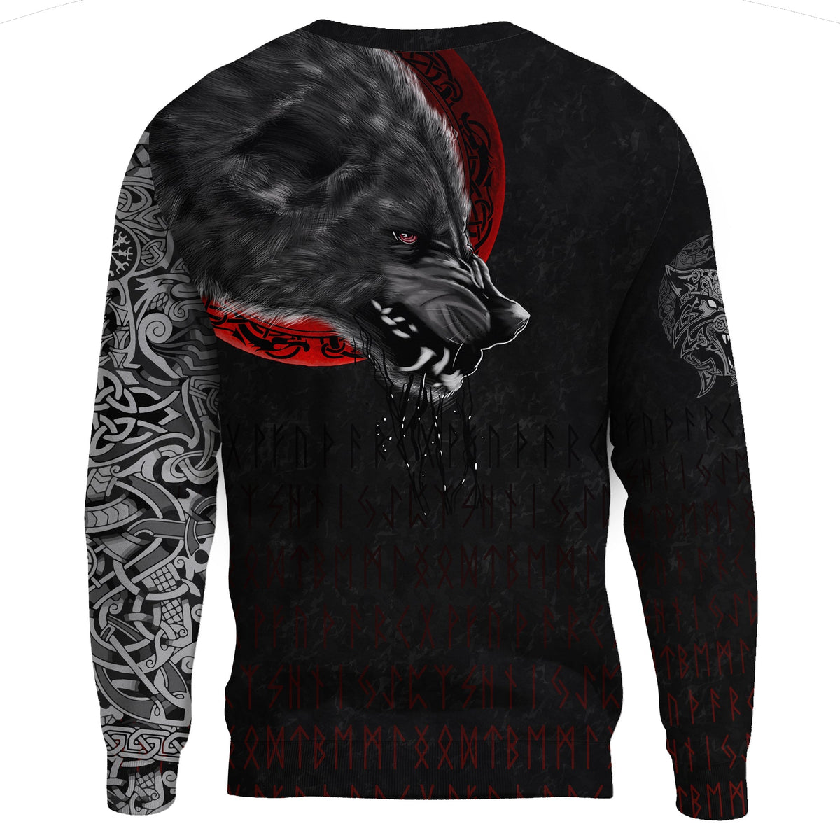 Viking Sweatshirt - Wolf and Blood Moon RLT12 - Wonder Print Shop