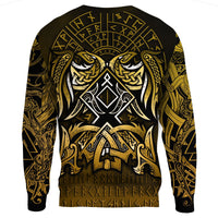 Viking Sweatshirt - Othala and Raven Golden RLT12 - Wonder Print Shop