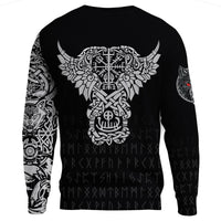 Viking Sweatshirt - Dark Norse Wolf Tattoo RLT12 - Wonder Print Shop