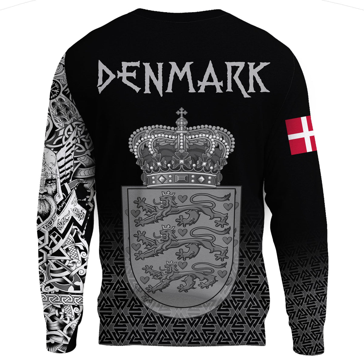 Viking Sweatshirt - Denmark Coat Of Arms RLT12 - Wonder Print Shop