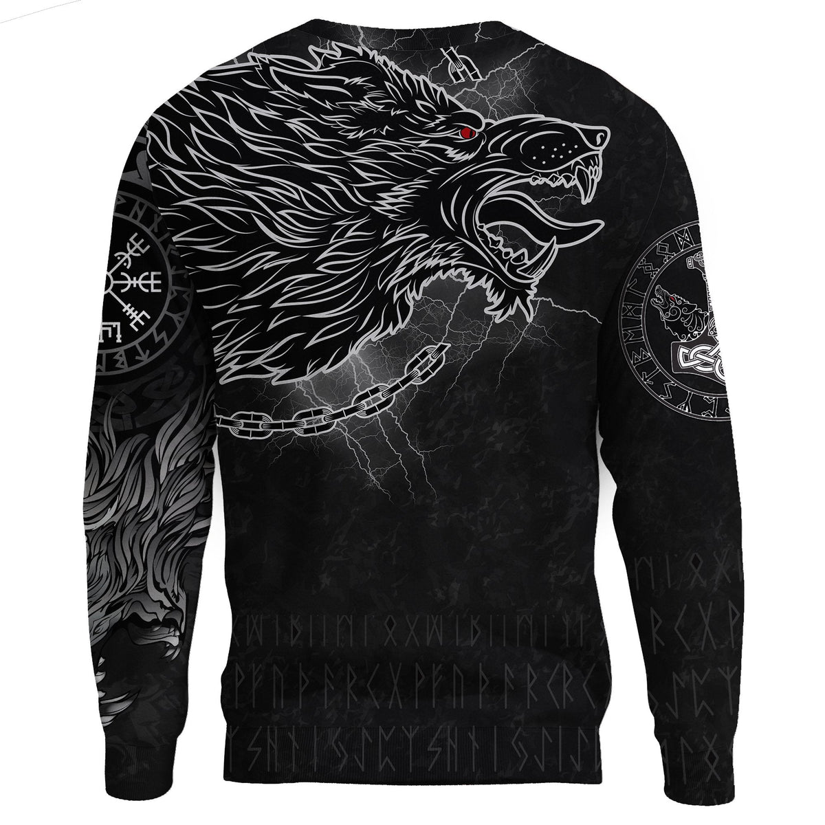 (Custom) Viking Sweatshirt - Fenrir Norse Wolf Thunderstorm RLT12 - Wonder Print Shop