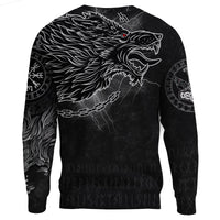 (Custom) Viking Sweatshirt - Fenrir Norse Wolf Thunderstorm RLT12 - Wonder Print Shop