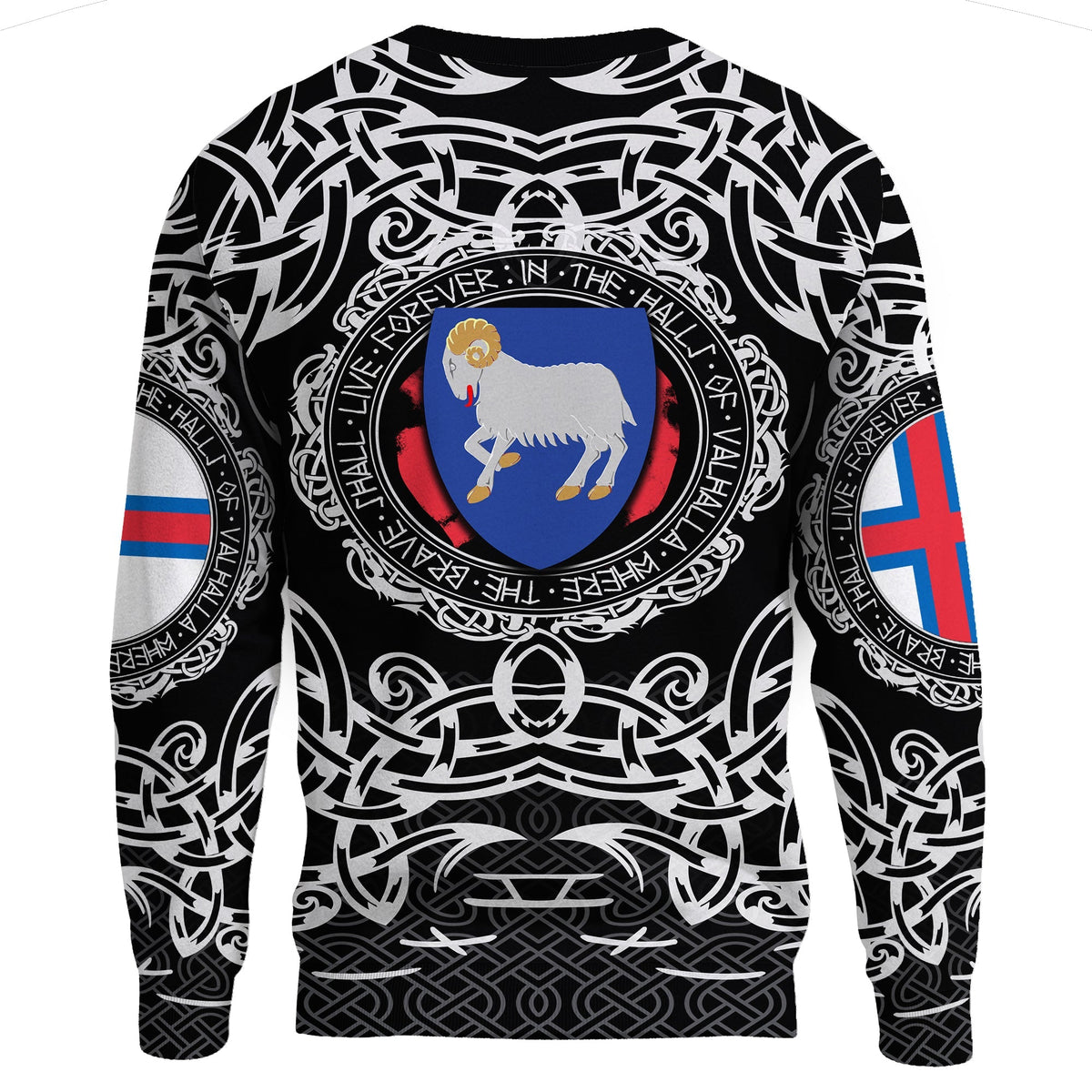 Viking Sweatshirt - Faroe Islands Viking Pattern RLT12 - Wonder Print Shop