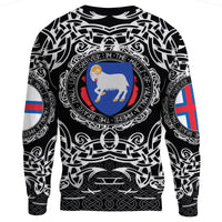 Viking Sweatshirt - Faroe Islands Viking Pattern RLT12 - Wonder Print Shop