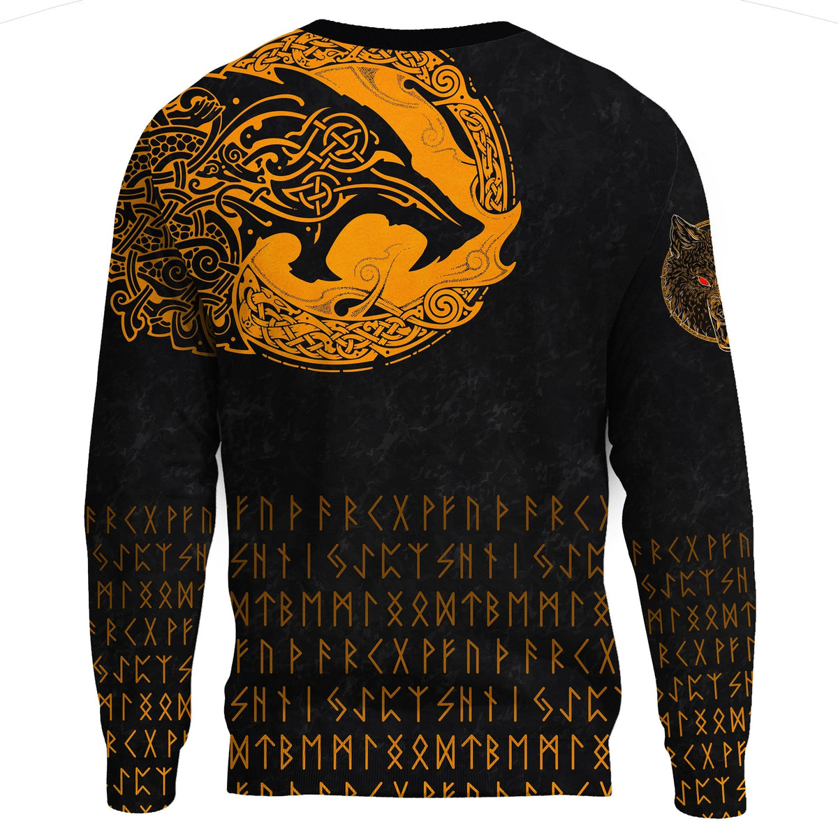 Viking Sweatshirt - Fenrir Wolf Orange RLT12 - Wonder Print Shop