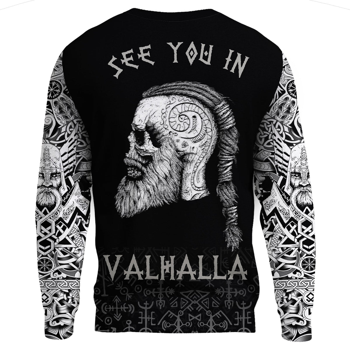 Viking Sweatshirt - Raven and Skull RLT12 - Wonder Print Shop