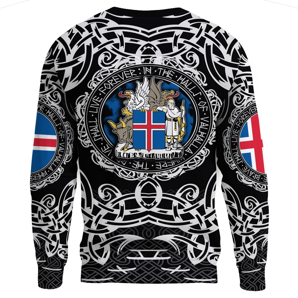 Viking Sweatshirt - Iceland Viking Pattern RLT12 - Wonder Print Shop