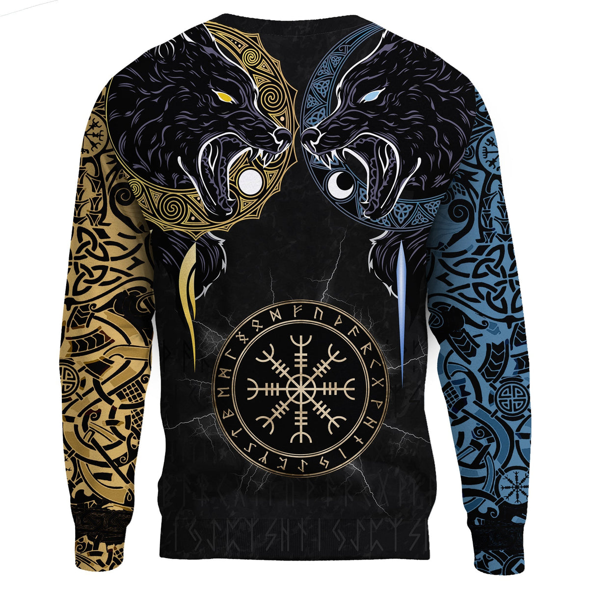 Viking Sweatshirt - Hati and Skoll Tattoo RLT12 - Wonder Print Shop