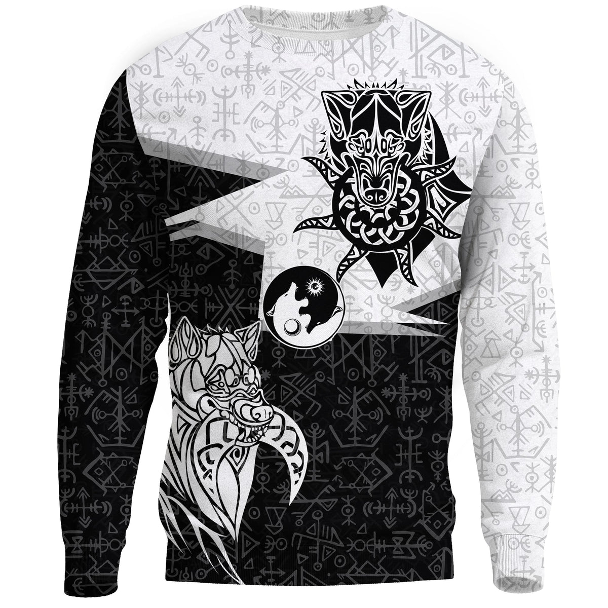 (Custom) Viking Sweatshirts - Skoll And Hati New Style RLT12 - Wonder Print Shop