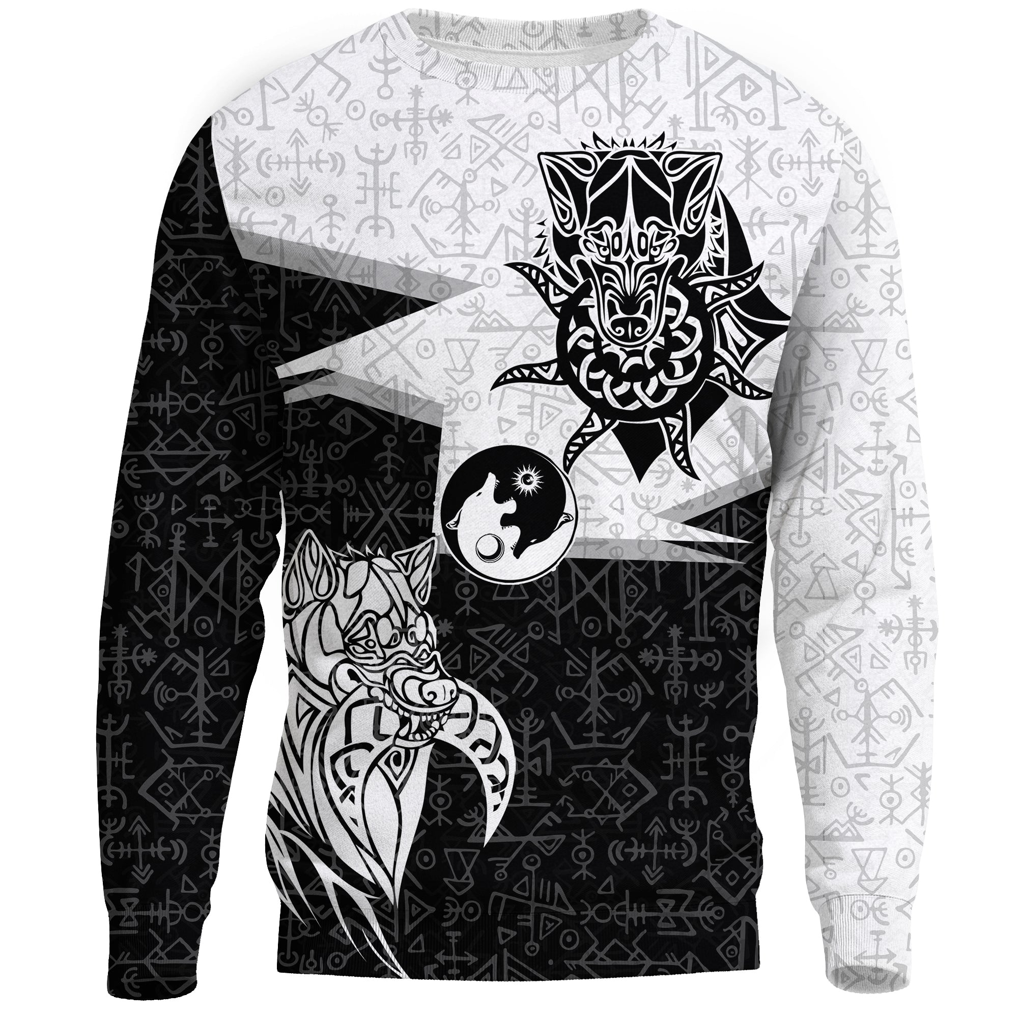 (Custom) Viking Sweatshirts - Skoll And Hati New Style RLT12 - Wonder Print Shop